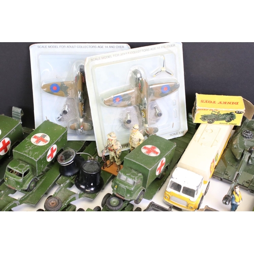 1339 - Quantity of mid 20th play worn military diecast models to include Dinky, Britains, Solido featuring ... 