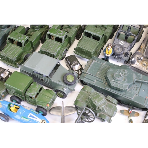 1339 - Quantity of mid 20th play worn military diecast models to include Dinky, Britains, Solido featuring ... 