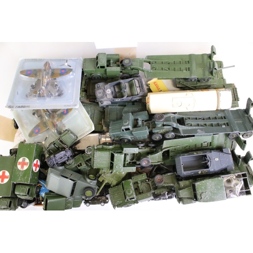 1339 - Quantity of mid 20th play worn military diecast models to include Dinky, Britains, Solido featuring ... 