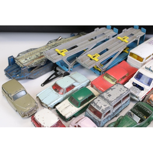 1343 - 38 Mid 20th C play worn diecast models to include Corgi and Dinky examples, featuring Dinky Range Ro... 