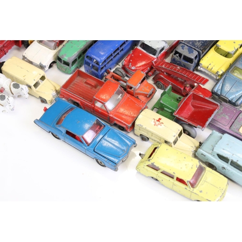 1345 - Around 100 mid 20th C play worn diecast models, mostly Matchbox Lesney, also includes Corgi & Husky ... 