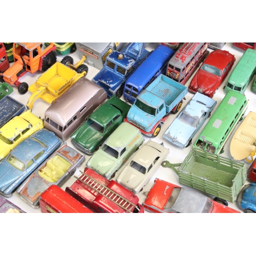 1345 - Around 100 mid 20th C play worn diecast models, mostly Matchbox Lesney, also includes Corgi & Husky ... 