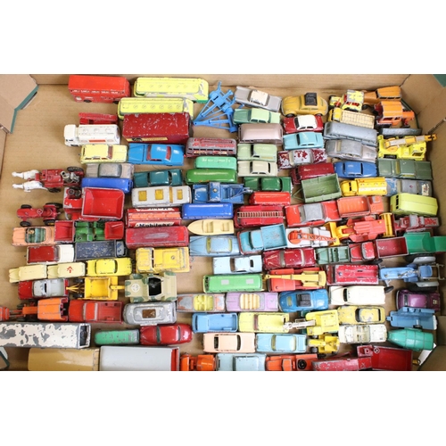 1345 - Around 100 mid 20th C play worn diecast models, mostly Matchbox Lesney, also includes Corgi & Husky ... 