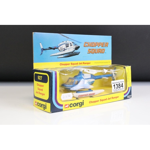 1384 - Two boxed Corgi Chopper Squad diecast models to include 927 Jet Ranger and 35 Surf Rescue, both ex