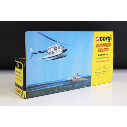 1384 - Two boxed Corgi Chopper Squad diecast models to include 927 Jet Ranger and 35 Surf Rescue, both ex