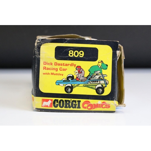 1385 - Boxed Corgi Comics 809 Dick Dastardly Racing Car diecast model, diecast excellent, tatty box with wi... 