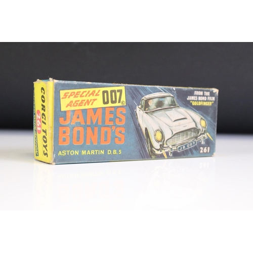 1386 - Boxed Corgi 261 James Bond 007 Aston Martin DB5 diecast model with ejector figure and secret instruc... 