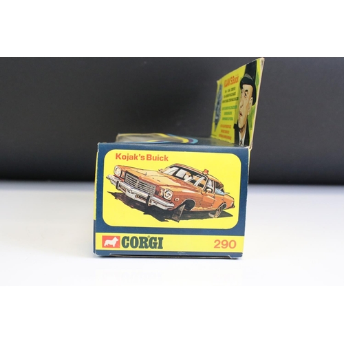 1389 - Boxed Corgi 290 Kojak's Buick diecast model complete with figure, diecast ex, box vg with small part... 