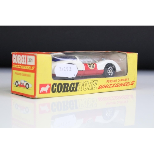 1399 - Three boxed Corgi Whizzwheels diecast models to include 383 Volkswagen 1200 Beetle in orange, 371 Po... 