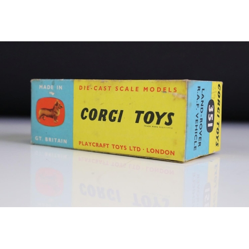 1403 - Boxed Corgi 351 Land Rover RAF Vehicle diecast model, shows paint wear and loss, fair-gd box