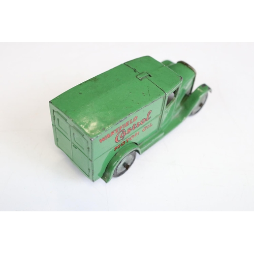 1404 - Original pre War Dinky 28M Castrol Wakefield Motor Oil Delivery van diecast model in green with fade... 