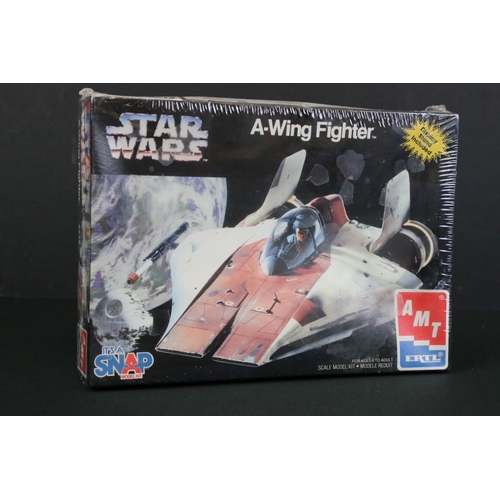 233 - Star Wars - Two sealed boxed AMT plastic model kits to include 8933 A-Wing Fighter & 30117 Naboo Fig... 