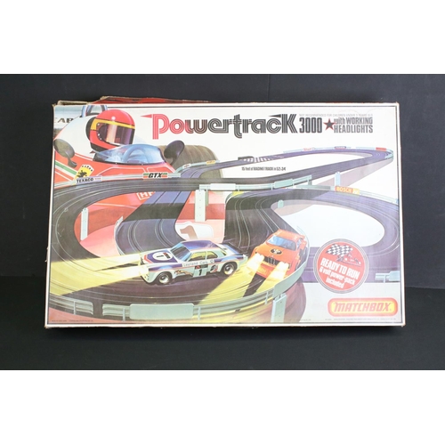 242 - Two Boxed Matchbox Powertrack slot car racing sets to include Grand Prix 1000 and Super Sport 3000 (... 