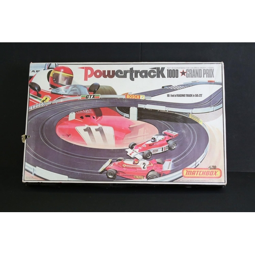 242 - Two Boxed Matchbox Powertrack slot car racing sets to include Grand Prix 1000 and Super Sport 3000 (... 