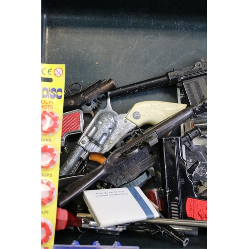 245 - Collection of around 30 play worn metal & plastic toy guns, mostly cap guns, to include Lone Star, D... 