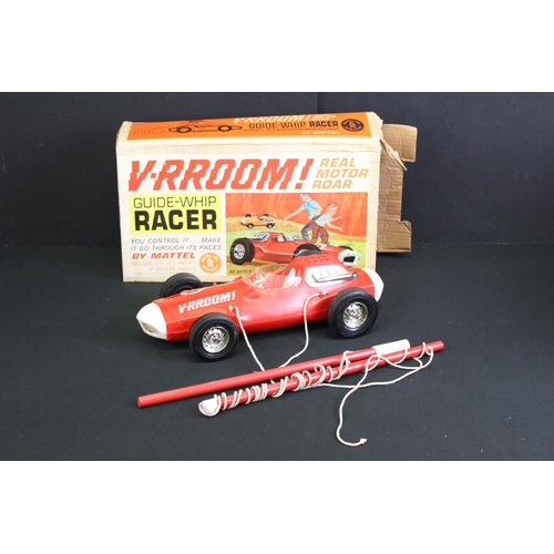 255 - Three vintage toys & games to include boxed Mattel V-Rroom Guide Whip Racer Car in red, early Chad V... 