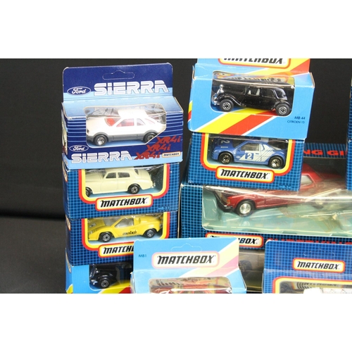 1214 - 19 Boxed Matchbox diecast models, circa 1970s-80s, to include 75 Series no. 47 Jaguar SS100, Superfa... 