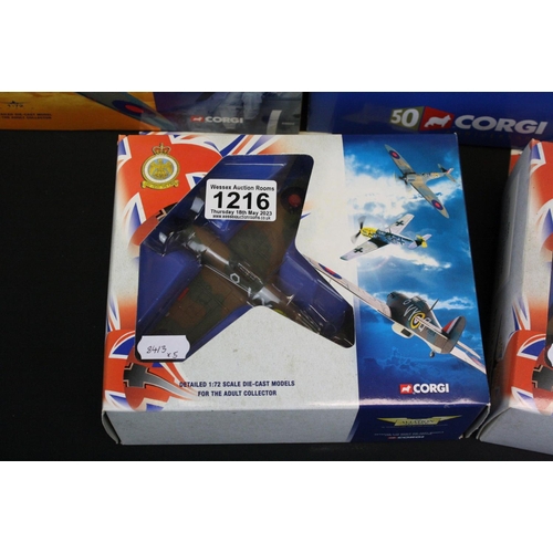 1216 - Five boxed Corgi The Aviation Archive diecast models to include 2 x 1:72 Flying Aces ltd edn (49102 ... 