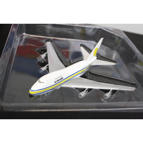 1218 - 34 Boxed Herpa 1/500 diecast models of commercial planes to include Japan Airlines, United Airlines,... 