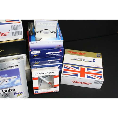 1221 - 27 Boxed diecast model commercial planes to include 7 x Gemini featuring Gemini 200 G2ASA627 Alaska ... 