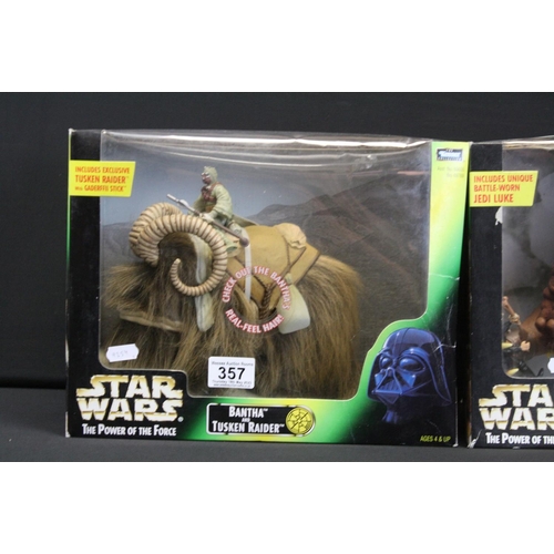 357 - Star Wars - Two boxed Kenner The Power of The Force figure & accessory sets to include Bantha and Tu... 