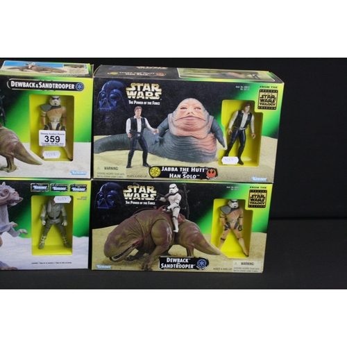 359 - Star Wars - Six boxed Kenner figure & accessory sets to include Ronto & Jawa, 2 x Dewback & Sandtroo... 