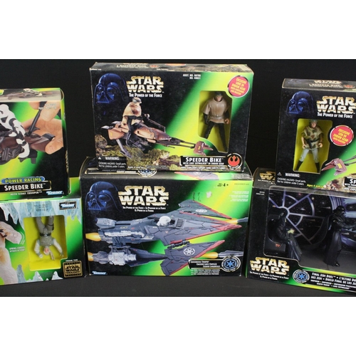 361 - Star Wars - Eight Kenner & Hasbro The Power of The Force figure & accessory sets to include 2 x Spee... 