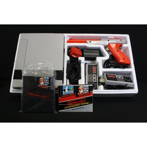 374 - Retro Gaming - Boxed Nintendo NES Action Set console with Mario Bros/Duck Hunt game, gun, 2 x contro... 