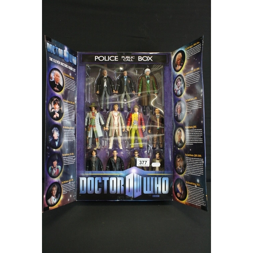 377 - Boxed Character Doctor Who The Eleven Doctors Figure Set, complete and vg