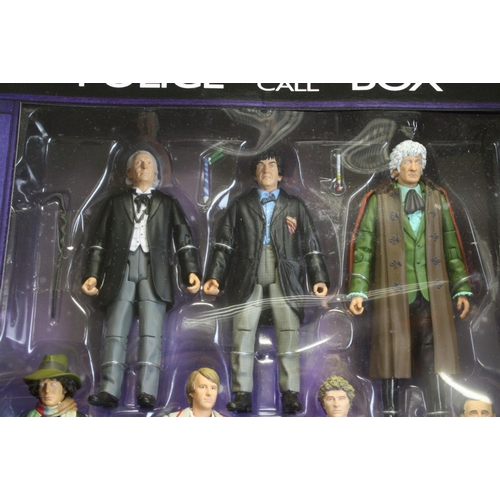 377 - Boxed Character Doctor Who The Eleven Doctors Figure Set, complete and vg