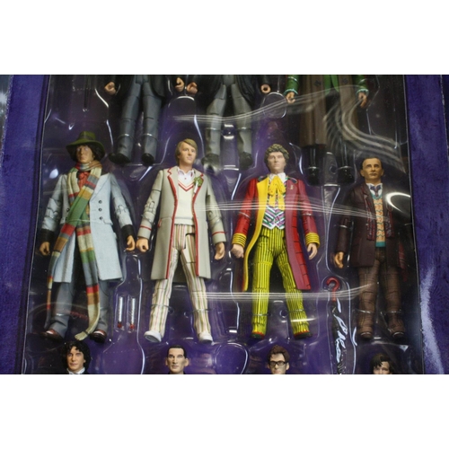 377 - Boxed Character Doctor Who The Eleven Doctors Figure Set, complete and vg