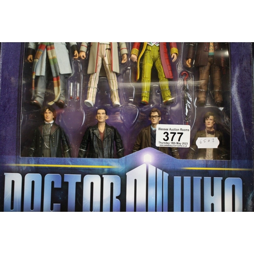 377 - Boxed Character Doctor Who The Eleven Doctors Figure Set, complete and vg