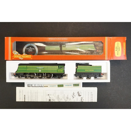 5 - Four boxed Hornby OO gauge locomotives to include R374 SR Battle of Britain Loco Spitfire, R685 LMS ... 