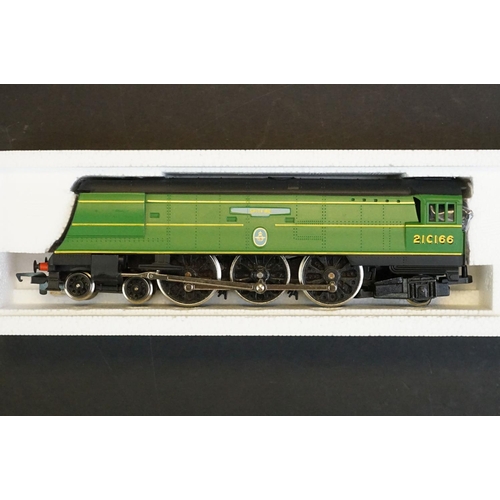 5 - Four boxed Hornby OO gauge locomotives to include R374 SR Battle of Britain Loco Spitfire, R685 LMS ... 