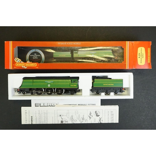 5 - Four boxed Hornby OO gauge locomotives to include R374 SR Battle of Britain Loco Spitfire, R685 LMS ... 