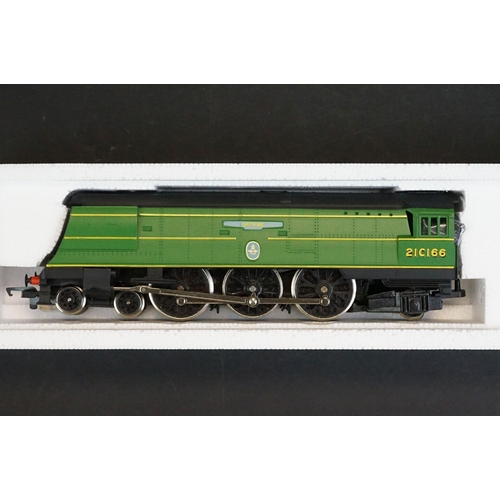 5 - Four boxed Hornby OO gauge locomotives to include R374 SR Battle of Britain Loco Spitfire, R685 LMS ... 