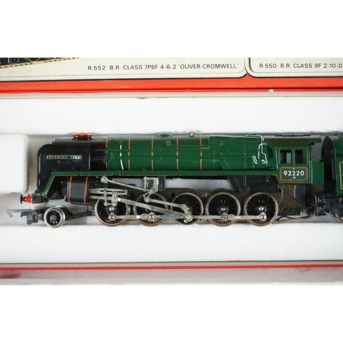 11 - Two boxed Hornby OO gauge locomotives to include R861 BR 2-10- Evening Star and R552 BR 4-6-2 Oliver... 