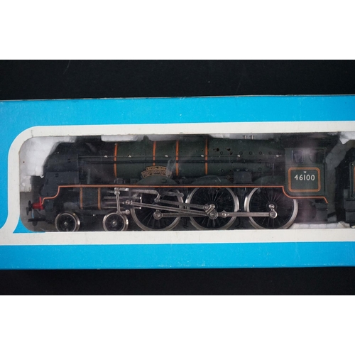 13 - Six boxed Airfix OO gauge locomotives to include 54121-3 Royal Scot BR Livery, 54100-6 A1A-A1A Class... 