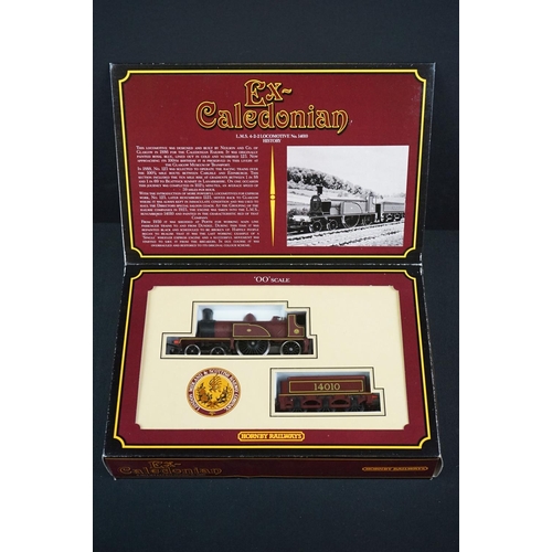 15 - Five boxed Hornby OO gauge locomotives to include R763 Ex Caledonian LMS 4-2-2 No 1400, R252 LNER Lo... 