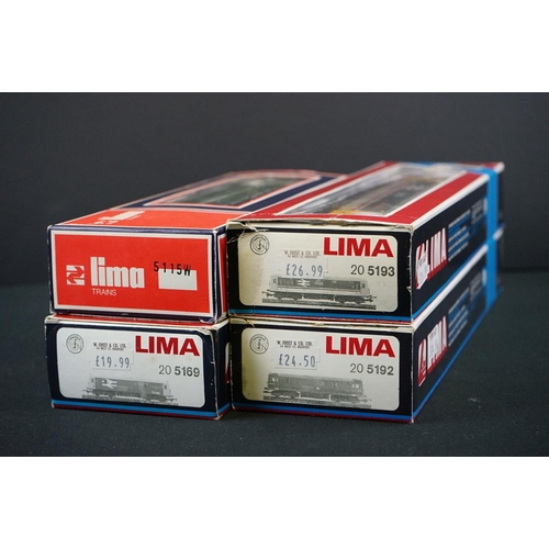 20 - Four boxed Lima OO gauge locomotives to include 205193 BR 73123, 205169 BR 73142, 5115W BR D6506 and... 