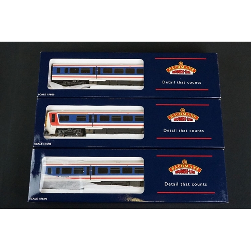 33 - Boxed Bachmann OO gauge 31025 166 Turbo 3 Car DMU Network South set, in opened seal