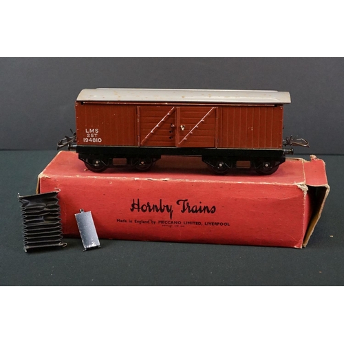 45 - Two boxed Hornby O gauge items of rolling stock to include No 2 Goods Van and No 2 Corridor Coach, g... 