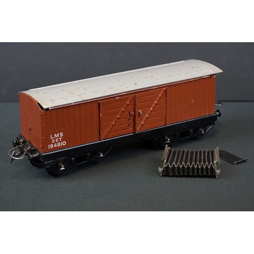 45 - Two boxed Hornby O gauge items of rolling stock to include No 2 Goods Van and No 2 Corridor Coach, g... 