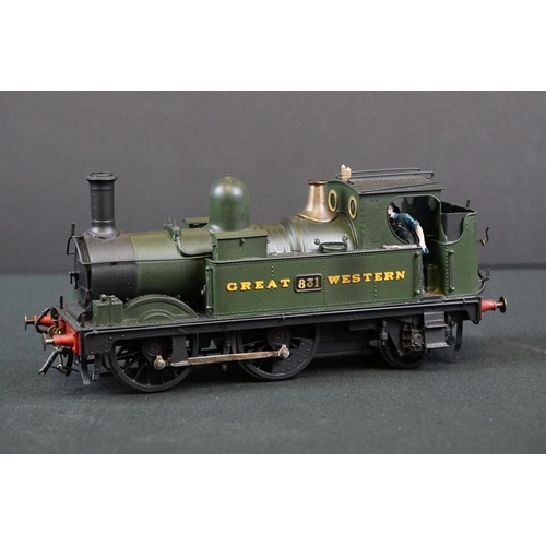 50 - Three kit built cast metal O gauge GWR 0-6-0 locomotives to include 1308 Lady Margaret, 530 & 831