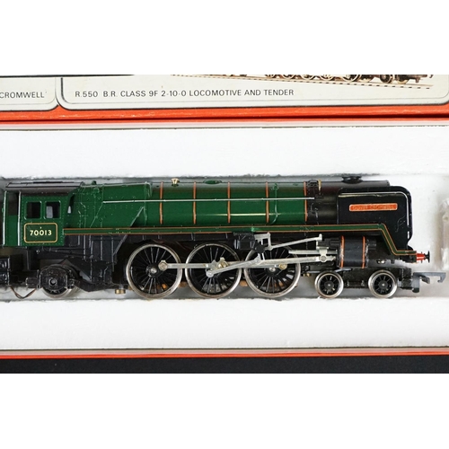 54 - Three boxed Hornby OO gauge locomotives to include R859 BR 4-6-0 Black Five Class, R552 BR 4-6-2 Oli... 