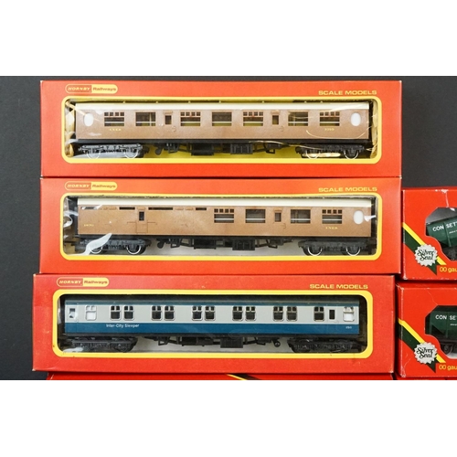 55 - 12 Boxed Hornby OO gauge items of rolling stock to include R739 Operating Breakdown Crane, R339, R74... 