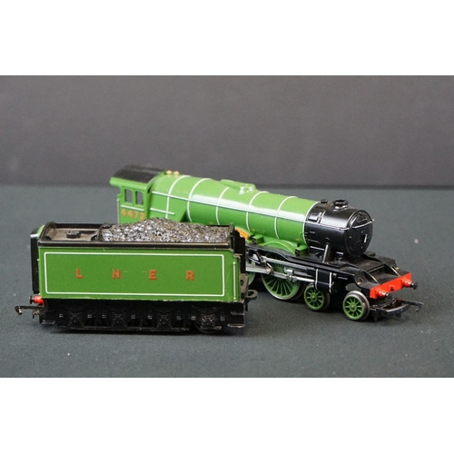 56 - Four OO gauge locomotives to include Hornby Dublo Cardiff Castle, Airfix Caerphilly Castle, Trian R7... 