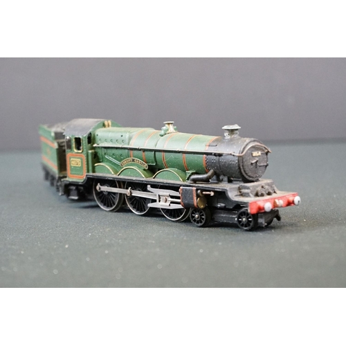 56 - Four OO gauge locomotives to include Hornby Dublo Cardiff Castle, Airfix Caerphilly Castle, Trian R7... 