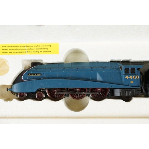 61 - Boxed Hornby OO Gauge Live Steam Mallard set complete with steam powered locomotive and additional t... 