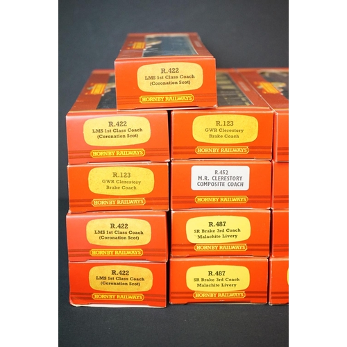 68 - 24 Boxed Hornby OO gauge items of rolling stock, all coaches to include R423, R422, R122, R453, R123... 